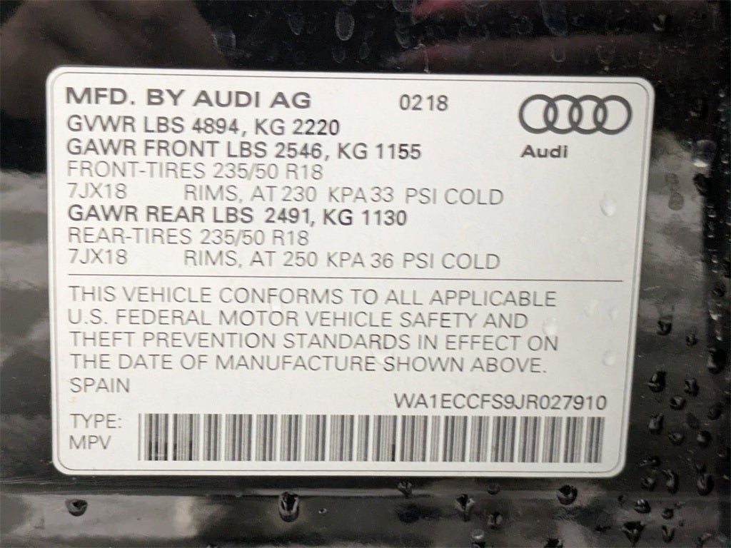 2018 Audi Q3 2.0T Premium quattro