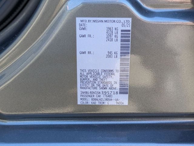 2025 Nissan Altima 2.5 SV
