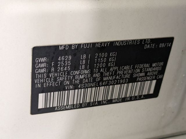 2015 Subaru Legacy 3.6R Limited