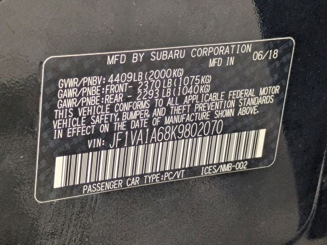 2019 Subaru WRX Base