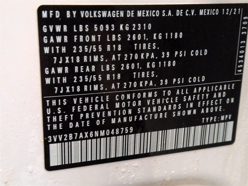 2022 Volkswagen Tiguan 2.0T SE